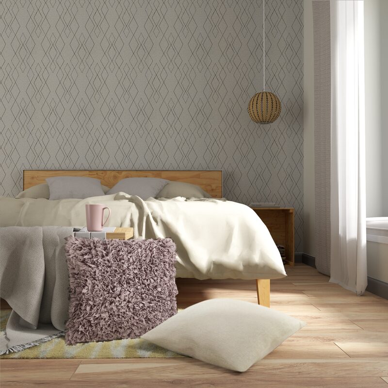 Coussin ROMANO coloris vieux mauve 45 x 45 cm