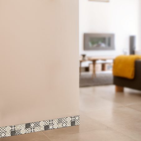 Plinthe déco CARREAUX DE CIMENT coloris gris
