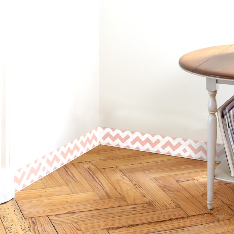 Plinthe déco CHEVRONS coloris rose