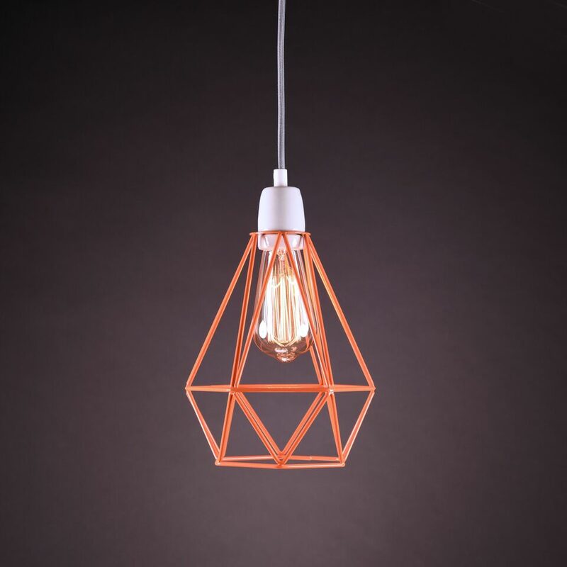 Lampe à poser DIAMOND coloris orange 28 x 18 cm
