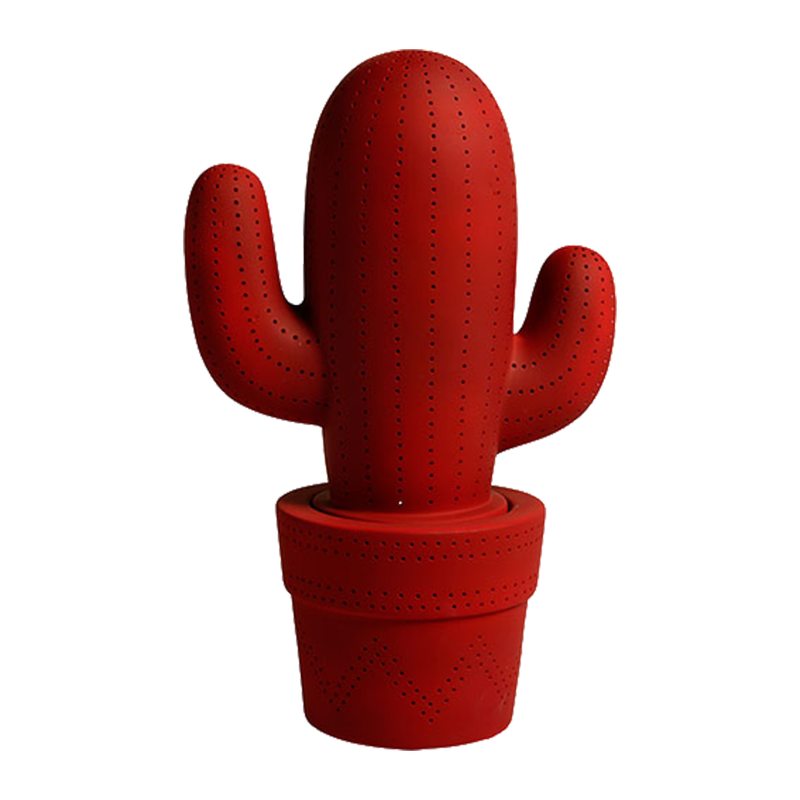 Lampe à poser CACTUS coloris rouge 30,5 x 20 cm