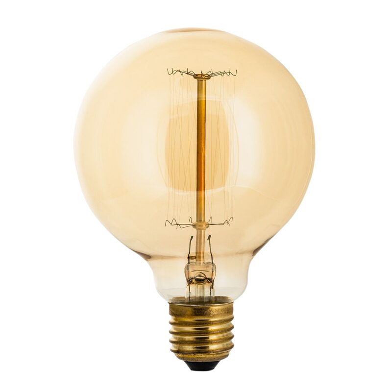 Ampoule FILAMENT GLOBE E27 coloris jaune 13 x 9,5 cm