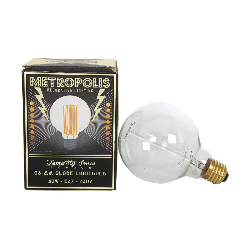 Ampoule FILAMENT GLOBE 40W E27 coloris jaune 13 x 9,5 cm