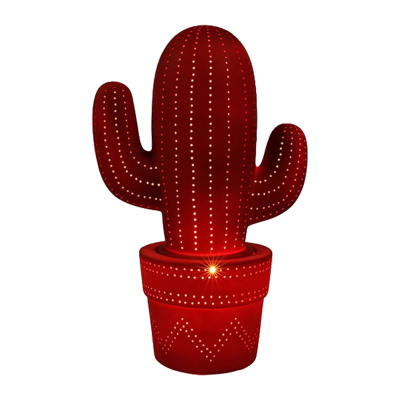 Lampe à poser CACTUS coloris rouge 30,5 x 20 cm