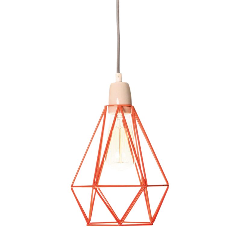 Lampe à poser DIAMOND coloris orange 28 x 18 cm