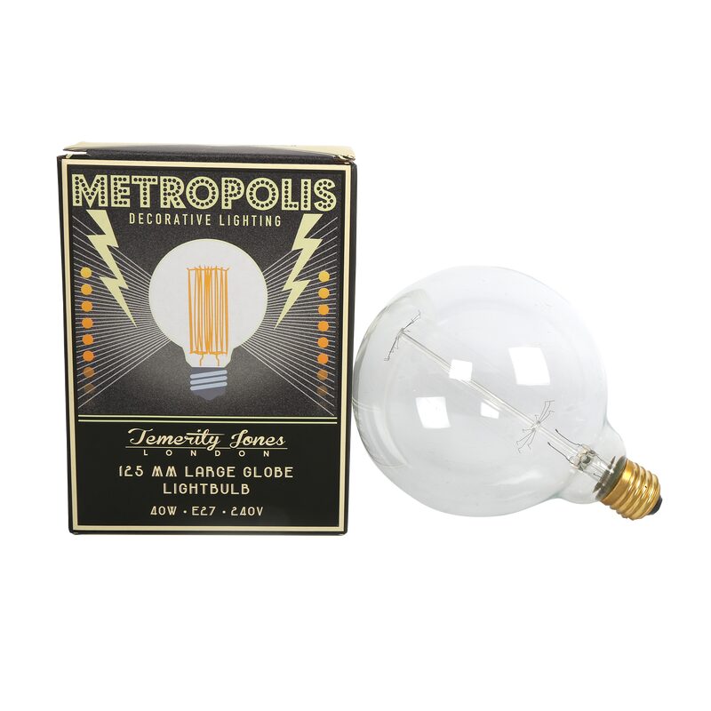 Ampoule FILAMENT GLOBE 40W E27 125 mm coloris jaune 16 x 12,5 cm