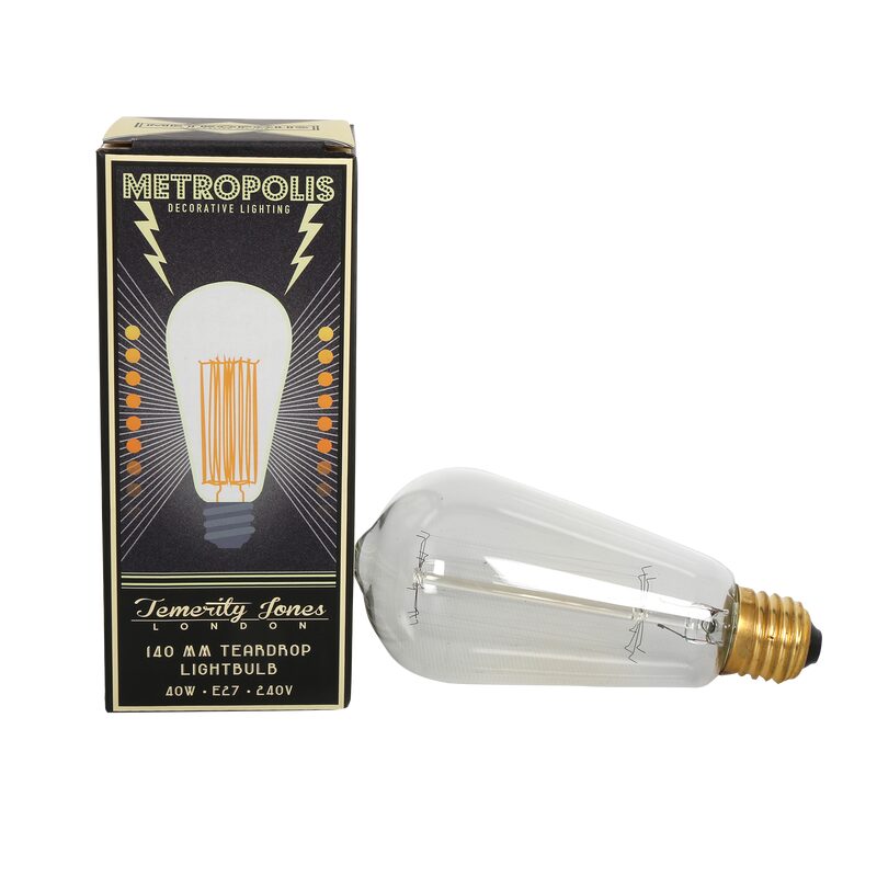 Ampoule FILAMENT LARME 40W E27 140 mm coloris jaune 14 x 14 cm