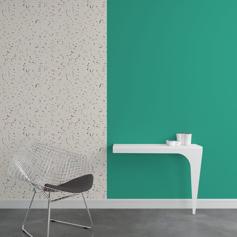 Papier peint intissé TERRAZZO coloris blanc
