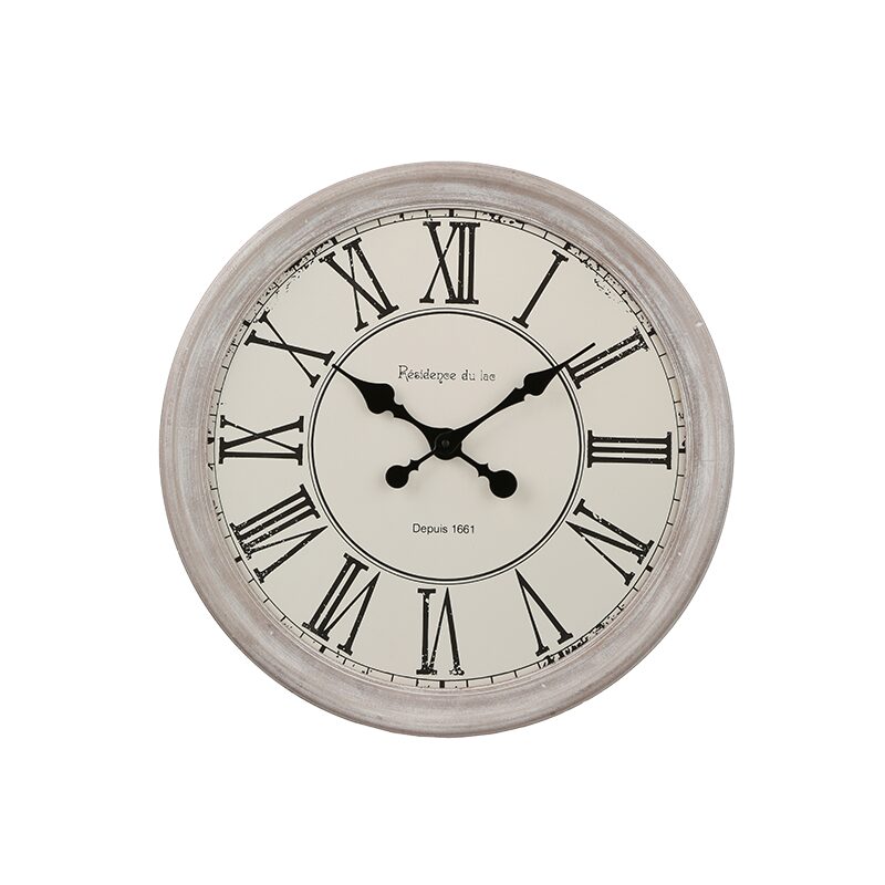 Horloge en bois CLOTHILDE coloris blanc