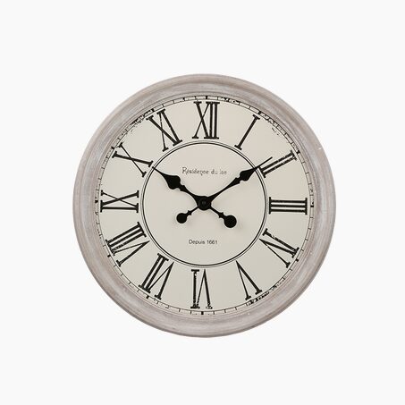 Horloge en bois CLOTHILDE coloris blanc