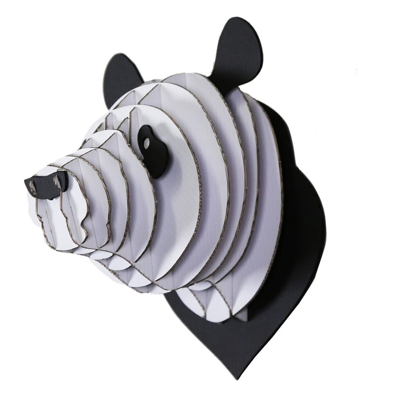 Trophée mural origami ANIMATOMY PANDA coloris blanc