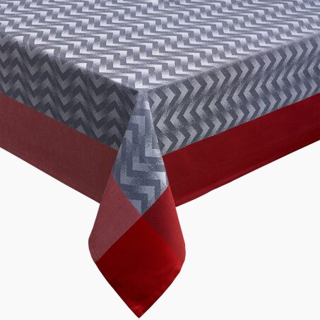 Garnier Thiebaut Nappe CHEVRON coloris gris 155 x 225 cm