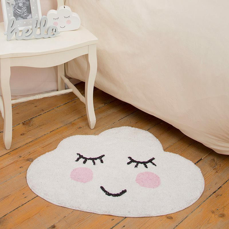 Tapis SWEET DREAMS SMILING coloris blanc 45 x 50 cm