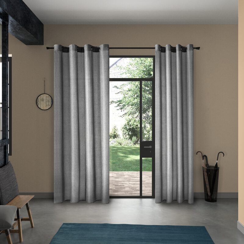 Rideau VOLCANIC coloris gris anthracite 140 x 260 cm