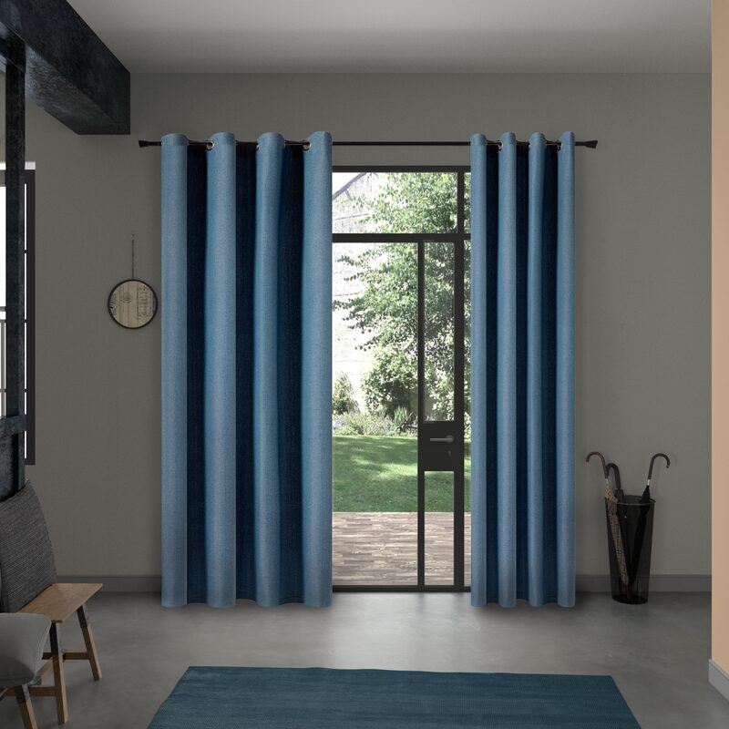 Rideau CLUB coloris bleu nuit 140 x 260 cm