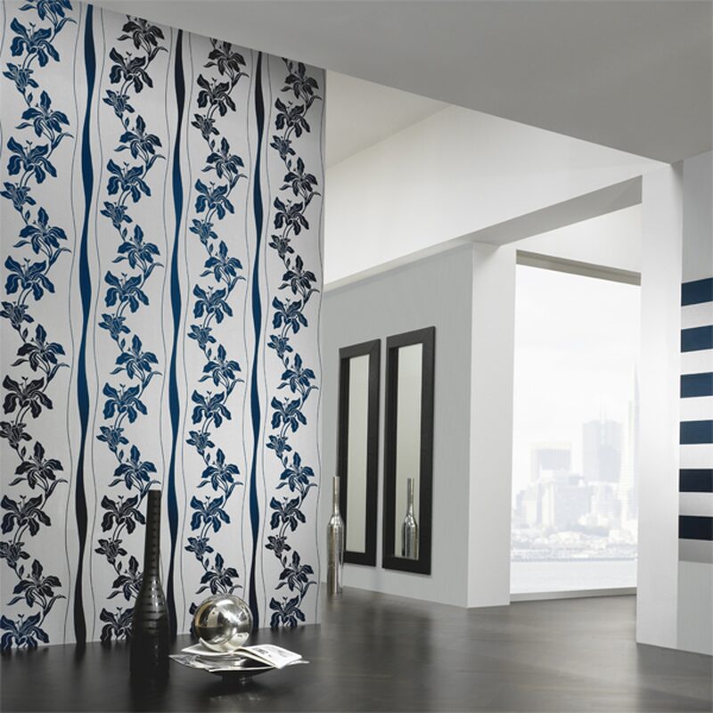 Papier peint intissé floqué VELVETY coloris argent