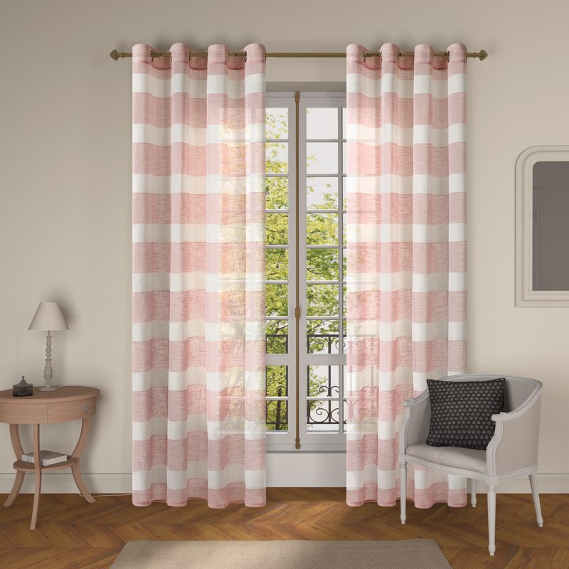 Voilage PIETRA coloris rose 140 x 240 cm