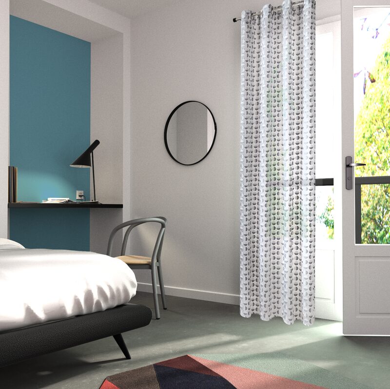 Voilage HAILEY coloris blanc 140 x 240 cm