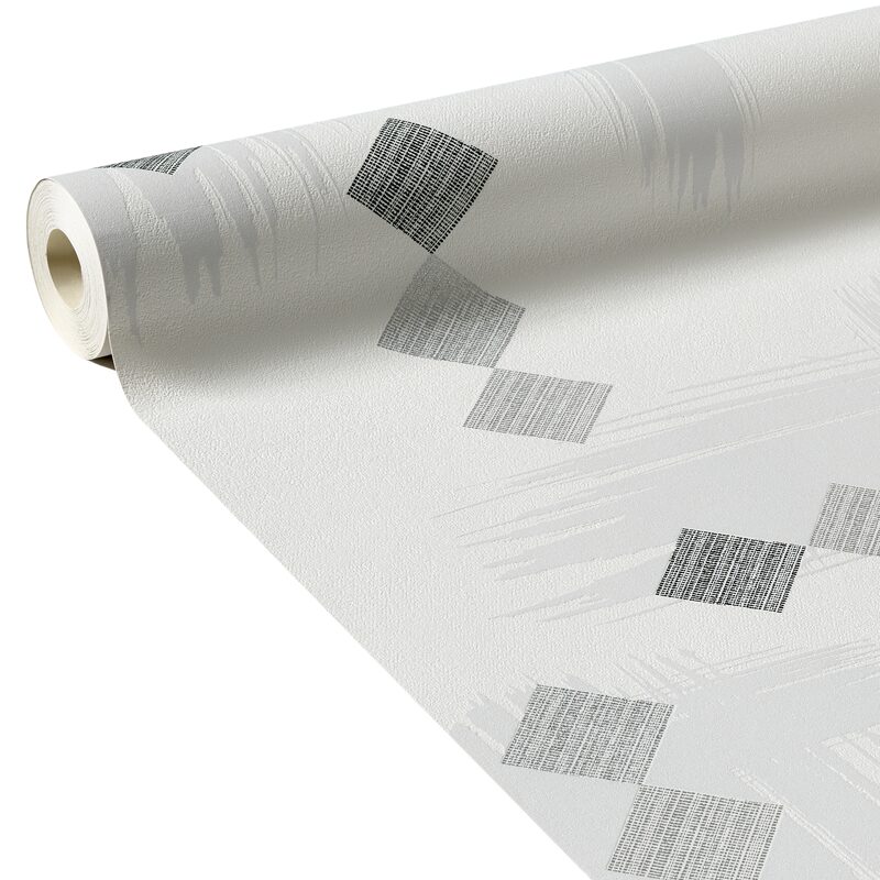 Papier peint vinyle MADISON SQUARE coloris blanc