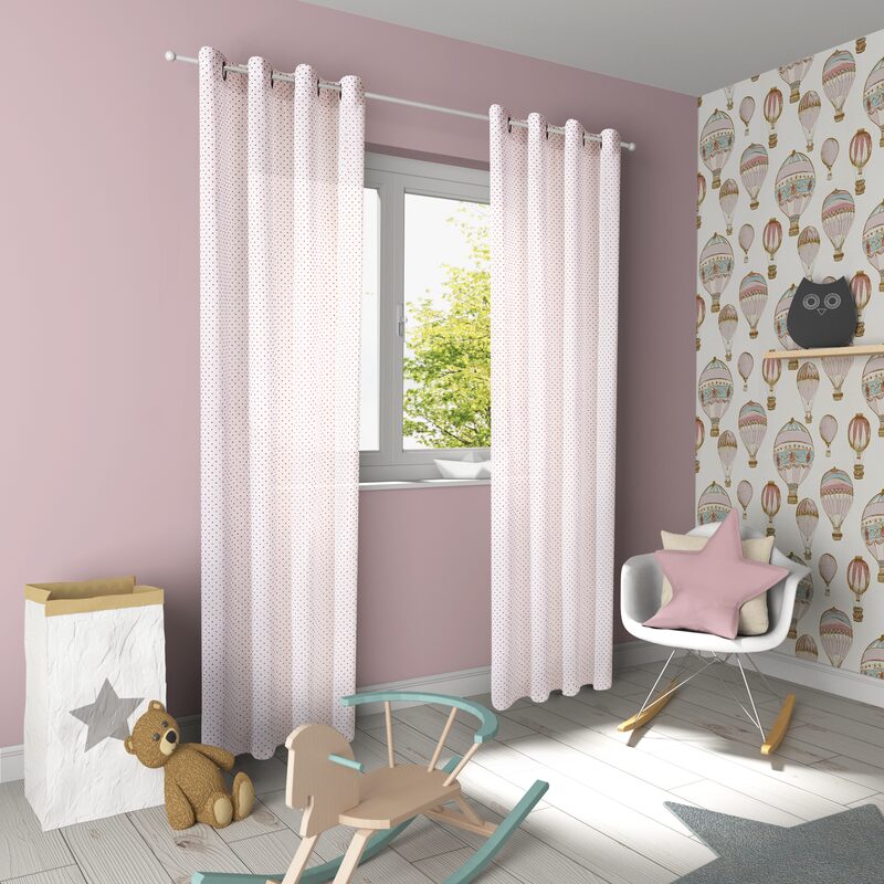 Voilage MILLE POIS coloris orange 150 x 240 cm
