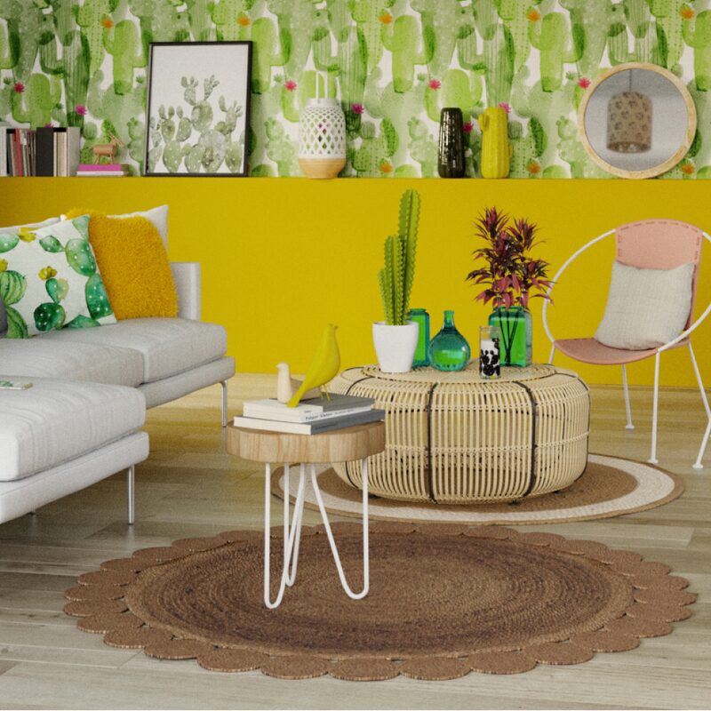 Tapis BASTIAN coloris naturel 120 x 120 cm