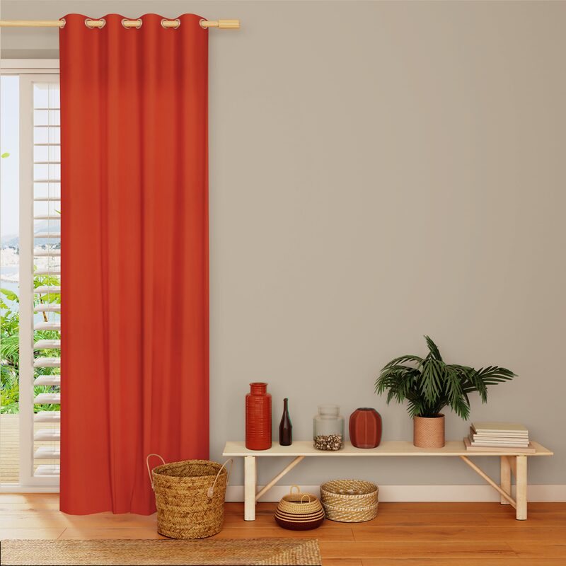 Rideau BRUSH coloris orange 135 x 240 cm