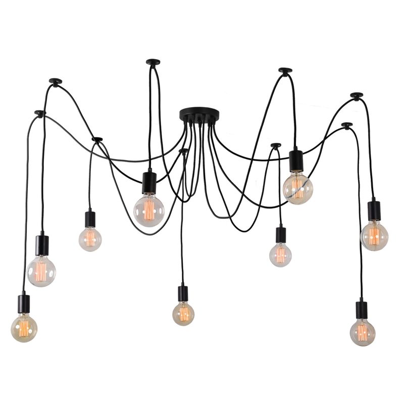 Suspension SPIDER LAMP coloris noir 14 x 9,5 cm