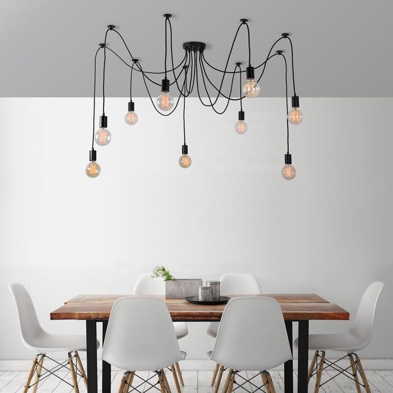 Suspension SPIDER LAMP coloris noir 14 x 9,5 cm