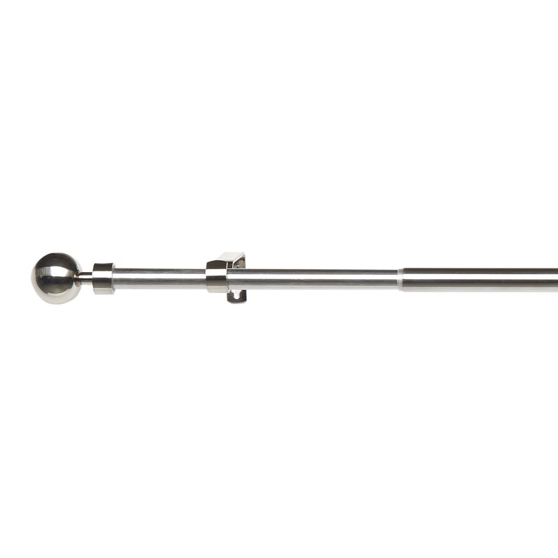 Kit barre à rideaux TORINO coloris nickel brossé diamètre barre 1,9 cm longueur extensible de 120,0 à 210 cm