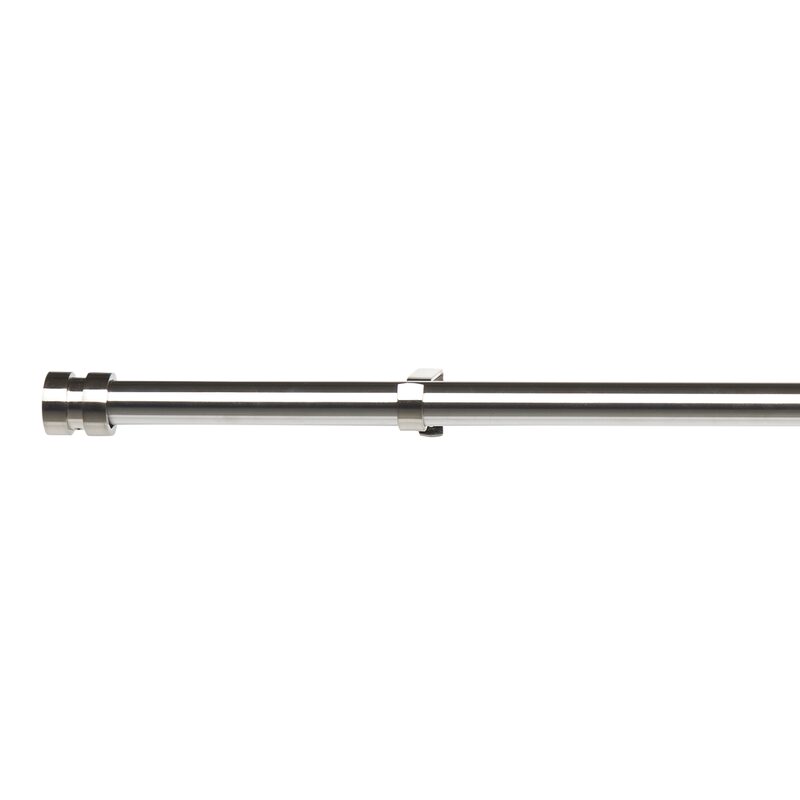 Kit barre à rideaux RIGA coloris nickel brossé diamètre barre 2,8 cm longueur extensible de 120,0 à 210 cm