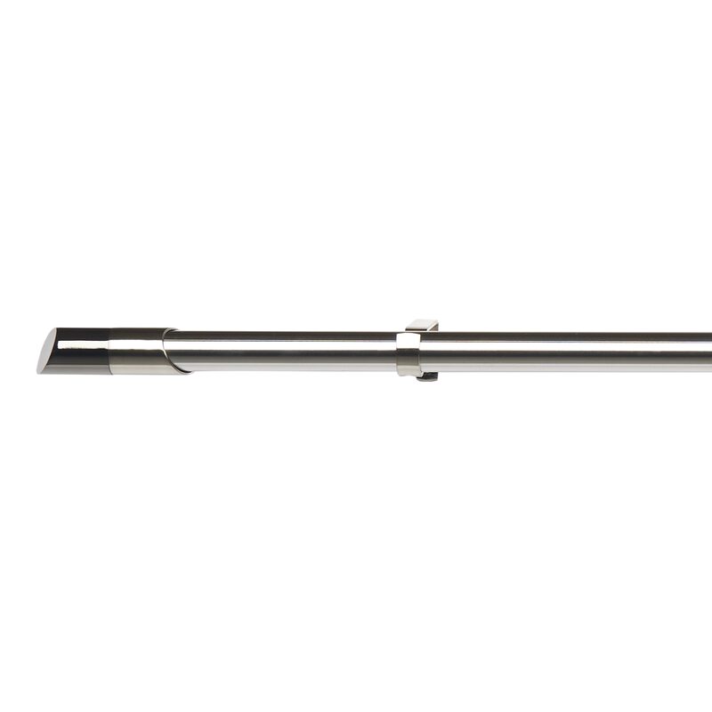 Kit barre à rideaux PALERMO coloris nickel brossé / noir diamètre barre 2,8 cm longueur extensible de 160,0 à 300 cm