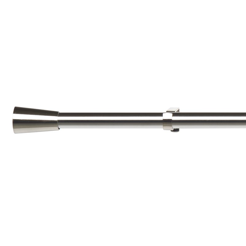 Kit barre à rideaux VALENCIA coloris nickel brossé diamètre barre 2,8 cm longueur extensible de 160,0 à 210 cm