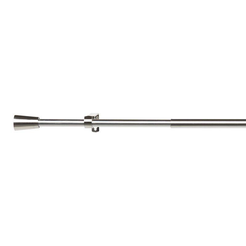 Kit barre à rideaux VALENCIA coloris nickel brossé diamètre barre 1,9 cm longueur extensible de 120,0 à 210 cm