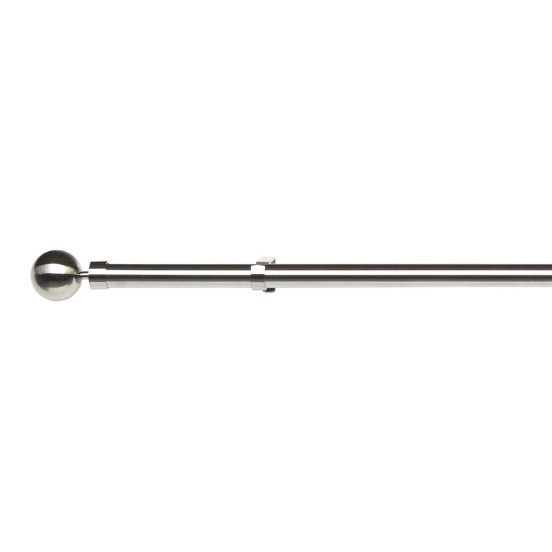 Kit barre à rideaux TORINO coloris nickel brossé diamètre barre 2,8 cm longueur extensible de 160,0 à 300 cm