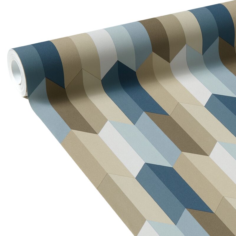 Papier peint intissé BENSIMON ISOA coloris bleu grisé