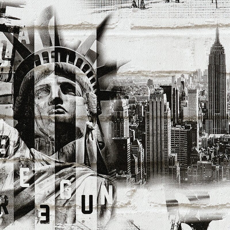 Papier peint NEW YORK FREEGUN coloris gris