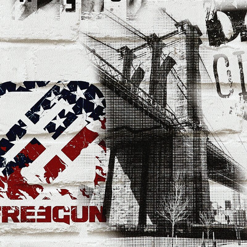 Papier peint NEW YORK FREEGUN coloris gris