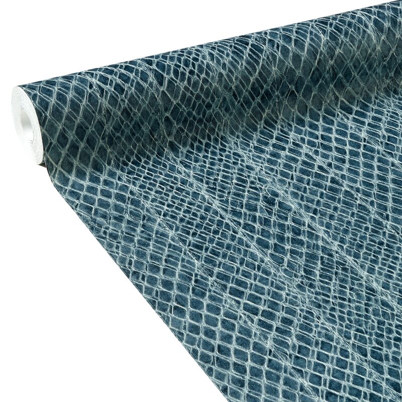 Papier peint intissé SNAKE SKIN coloris bleu marine