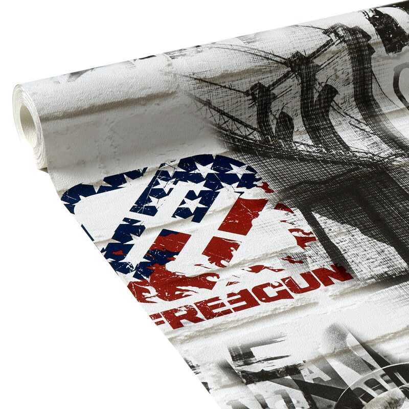 Papier peint NEW YORK FREEGUN coloris gris