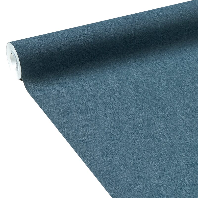Papier peint intissé BENSIMON TOILE coloris bleu pétrole