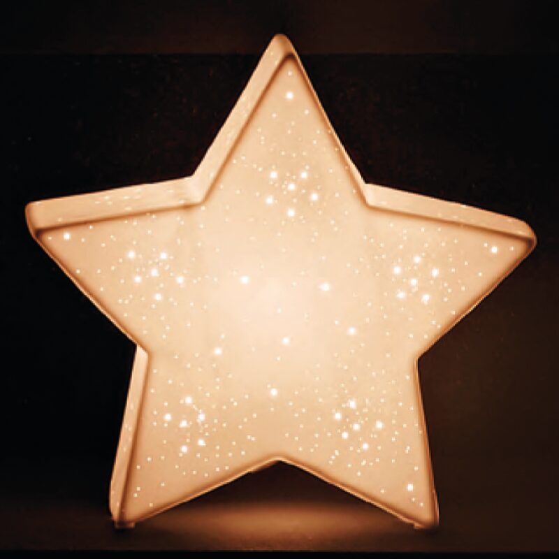 Lampe de chevet ÉTOILE coloris blanc 25,5 x 26,5 cm