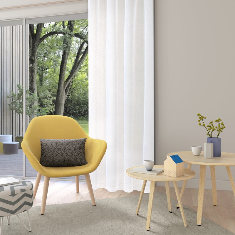 Voilage EREN coloris beige 140 x 240 cm