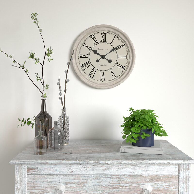 Horloge en bois CLOTHILDE coloris blanc