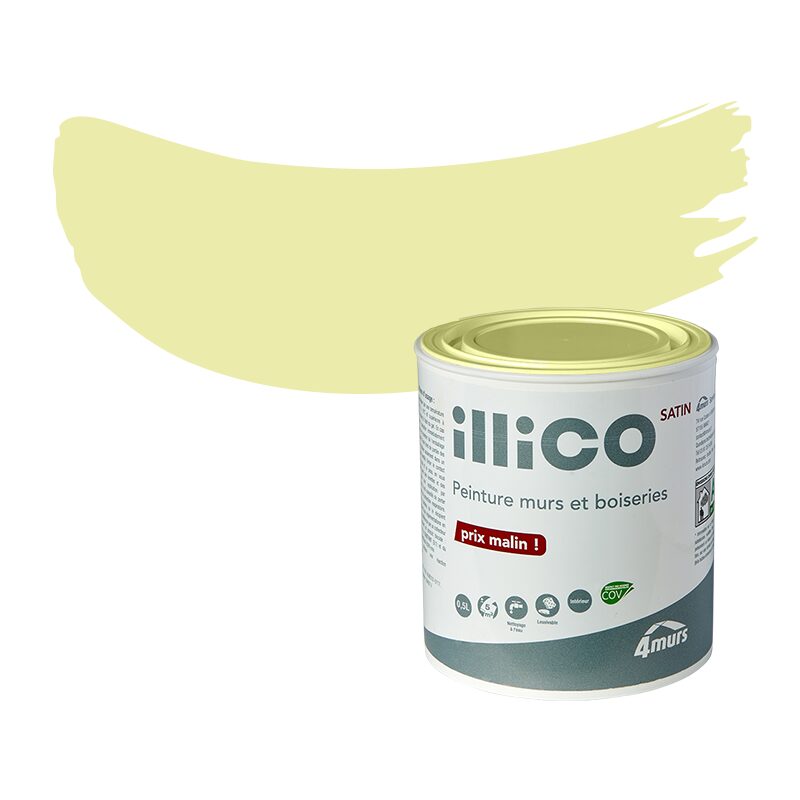 Peinture Finition ILLICO Acrylique vert anis Satiné 0,5 L