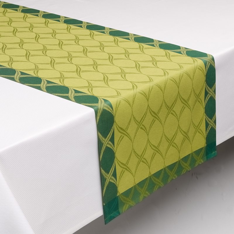 Chemin de table TWIRL coloris vert lime 45 x 150 cm