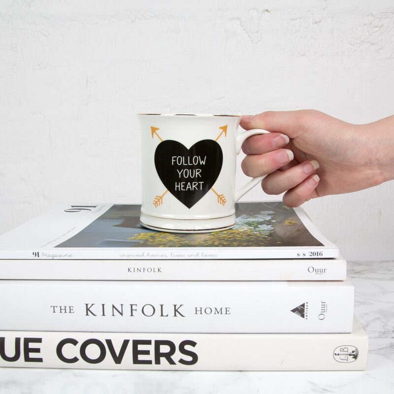 Mug FOLLOW YOUR HEART coloris blanc