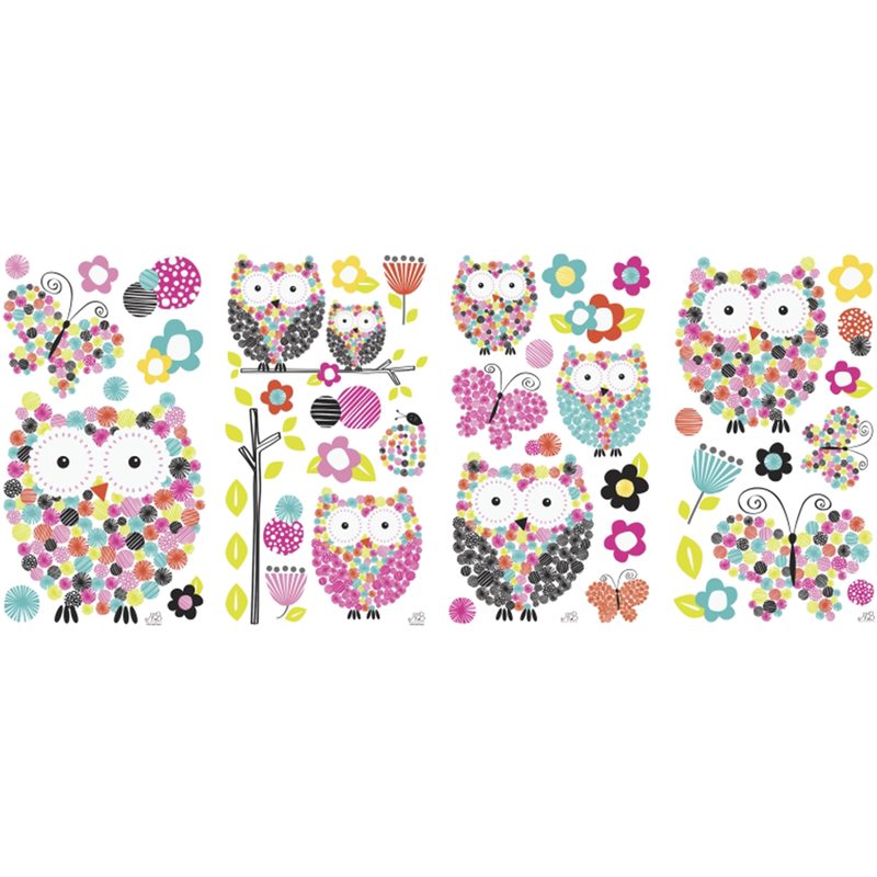 Sticker PRISMA HIBOU coloris multicolore