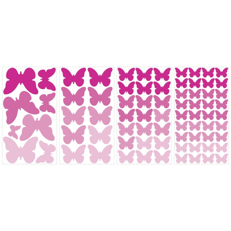 Sticker PINK BUTTERFLIES coloris rose