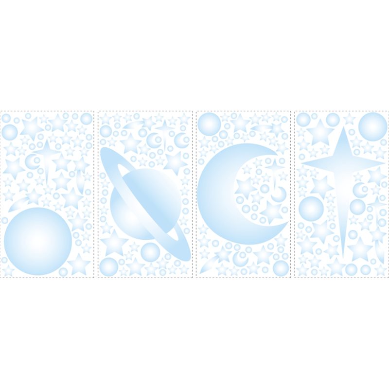 Sticker phosphorescent STARS coloris blanc