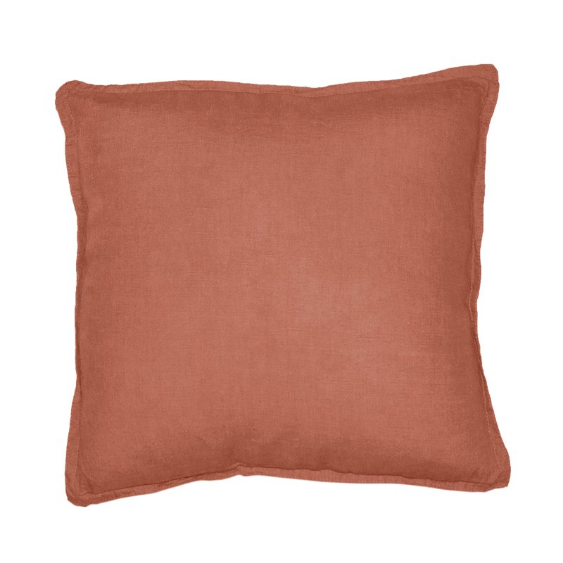 Coussin LEINNEN coloris rose corail 40 x 40 cm